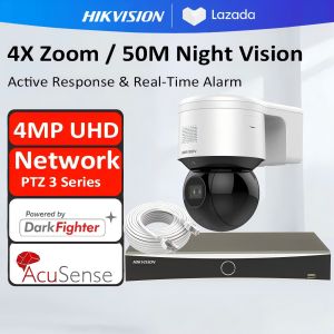 Hikvision 4MP UHD PTZ Dome IP Camera with 4X Zoom 50M IR Night Vision Two-Way Audio & Real-Time Alarm