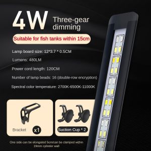 Full Spectrum Water Grass Light/Grass Tank Ornamental Fish Light/Three-Color Switching/led Waterproof/Ultra-Thin/Can Be Used in Water/Aluminum Alloy Shell/Algae Fast Growth/95Ra