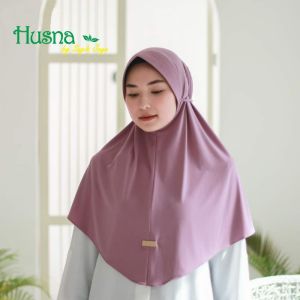 Husna Sugihjaya Hijab Bergo Simple Pet Ropel Tali Kepang Instan Dewasa Standar Jersey Exclusive Kerudung Langsung Pakai Model Terbaru