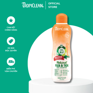 Sữa tắm thiên nhiên phòng và trị ve rận bọ chét cho Chó Mèo TropiClean Natural Kill Fleas Flea & Ticks 592ml