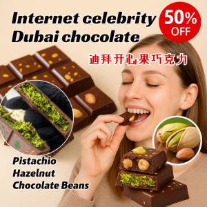🔥Internet-famous Dubai chocolate🔥Pistachio Kunafa chocolate trans-fat-free premium chocolate Afternoon tea snack authentic Dubai chocolate luxury chocolate dessert Internet celebrity sandwich bread pistachio chocolate