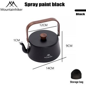MOUNTAINHIKER 1.1L Aluminum Alloy Camping Kettle Ultralight Camping Outdoor Picnic Portable Tea Coffee Kettle