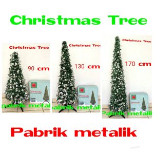 Pohon Natal Simple Lonceng Silver 130 cm / Pohon Bintang Silver / Pohon Bintang Perak