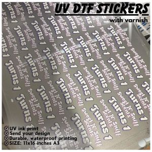 UV DTF STICKER for personalized items A3 size 11x16 inches For tumbler notebook mugs souvenir Synthetic Leather
