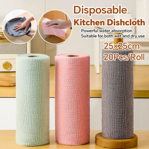 Onisa Kitchen Towel Absorbent Microfiber Rub Kitchen Dishcloth Disposable Mini Towels 25x25cm 20Pcs/Roll