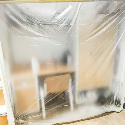 G50 Màng bọc nilon che bụi nội thất đa năng che phủ ngăn bụi bảo vệ nội thất che sơn 1 đầu dán dính GA625