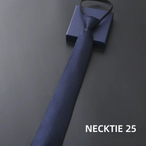 Men NeckTie high quality formal business necktie with zipper black necktie