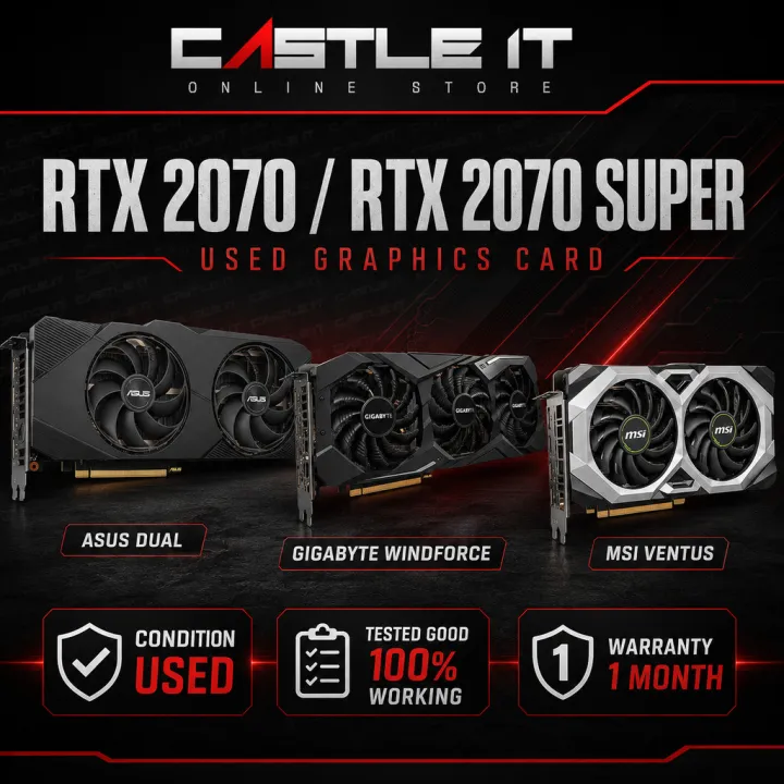 NVIDIA GeForce RTX 2070 SUPER 8GB GDDR6 Used Graphics Card ASUS DUAL EVO Gigabyte WINDFORCE