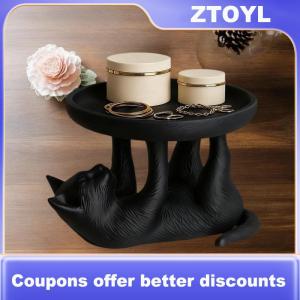 【ZTOYL】 3D Printed Fun Cat Jewelry Tray Playful And Cute Cat Design Novel Style Ideal For Desktop Organization