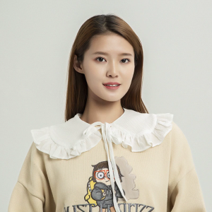 Khăn choàng trắng cho búp bê Vòng cổ giả nữ trang trí xếp nếp có thể tháo rời một nửa Áo sơ mi khăn