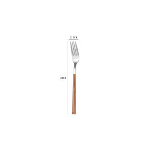 BW-C1166 Sendok Garpu Stainless Steel Korea Handle Kayu / Alat Makan Sendok Garpu Gagang Kayu Spoon