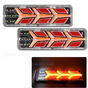 2PCS Lampu Stoplamp Pickup Lampu Rem Belakang Stop Lamp LED Pickup L300 Carry Futura Panter Granmax Custom Mini Truk Truck 12 Volt 24 Volt Stoplamp Sein Kota Senja Panjang 30cm Lampu Variasi Mobil Model Diamond