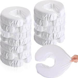 Tatuo 12 Pcs Face Cradle Covers for Massage Head Rest Microfiber Reusable Soft Thicker Massage Table Face Covers Oil Proof Headrest Cradle Sheets for Spa Beauty(Black)