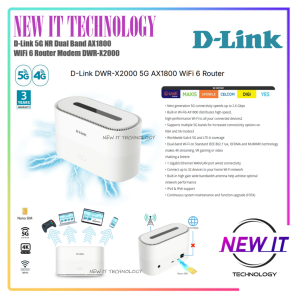 D-Link 5G NR Dual Band AX1800 WiFi 6 Router Modem DWR-X2000