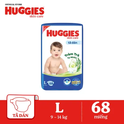 [17-24.08 GIẢM THÊM 90K] Tã dán Huggies Skincare Super Jumbo L68