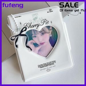 fufeng Kpop Photocards Binder Sweet Bow Photo Album Mini Photocard Holder 3 Inch Love Heart Picture Storage Case