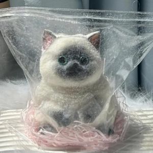 UUMIR Cute Squishy Relief Squeeze Cat Toys Silicone Big Cat Soft Squeeze Toys With Flocking Surface Cat Squishy Fidget Relief Stress Toy for Adults Kids
