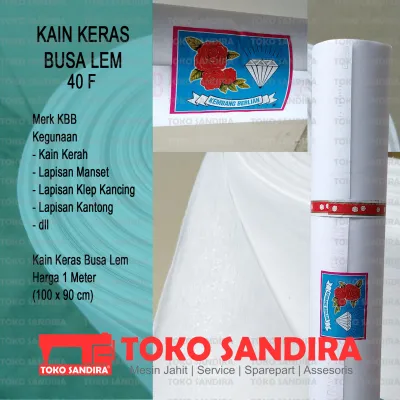 1 METER KAIN KERAS BUSA LEM 40F MERK KBB /KAIN KERAS MURAH/KAIN KERAS BUSA