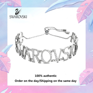 💖 Swarovski 💖 Womens Fashion S925 Sterling silver Swarovski white diamond bracelet 5656169 text marker bracelet Valentine gift Birthday gift