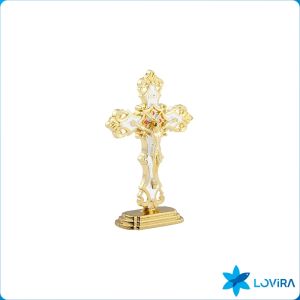Standing Crucifix Saint Benedict Metal Crucifix Cross Ornament Decoration Car and Office