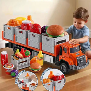 1:32 Alloy Diecast Truck Toy Inertial Vehicle Toys  Simulation Container Truck Model Kids Toy Mainan