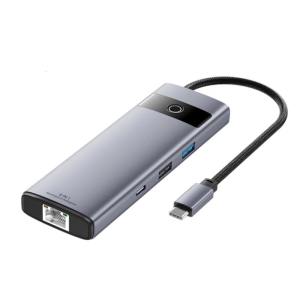 Portable Type C Hubs 4K HDTV PD100W USB3.0 SDTF Slots and Ethernet Port for Travel