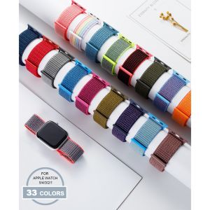 Woven Nylon Straps For Apple Watch 8 Band 41mm 40mm 38mm Series 7 6 SE 5 4 3 2 1 Sport Watchband Bracelet Wrist Accessories