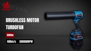 ONEVAN 4000W Brushless Electric Turbo Blower Jet Fan 400 m/s 300000 RPM handheld leaf and dust blower tool for Makita 18V batteries.