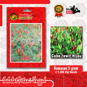 Benih Cabe Rawit Hijau CATAS 5 gr Sekitar 1.380 Butir Produk Unggulan Jawara Kemasan Asli Pabrik