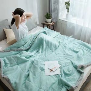 ผ้าห่มสีพื้น กันไรฝุ่น บางเบาเย็นสบาย ผ้านวมสีทึบสไตล์ญี่ปุ่น ผ้าห่ ผ้าห่มเกรดA ห่มสบาย นุ่ม ลื่น ไม่คัน ผ้าห่มไยไหม ผ้าห่มลายการ์ตูน ผ้าห่มลายน่ารัก