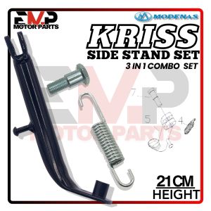 SIDE STAND KRISS BLACK CHROME TONGKAT TEPI KRISS SET SPRING BOLT KRISS MODENAS