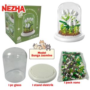 Mainan Anak DIY Hiasan Bunga Nano Blok Bangunan Block Bricks Dekorasi Penutup Plastik
