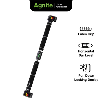 Agnite Adjustable Pull Up Bar / Chin Up Doorway Door Bar / Iron Gym 70-135 cm Kapasitas 100 kg ER06X
