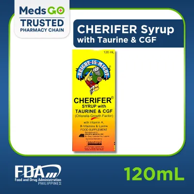CHERIFER Syrup with Taurine & CGF 120mL - Multivitamins with Taurine CGF Lysine for Kids