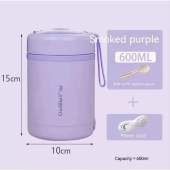 [ BorongPro ] Electric Thermal Heat Insulation Jar 600ml Stainless Steel USB Keep Warm Porridge Soup Lunch Box Milk Heating WarmCup