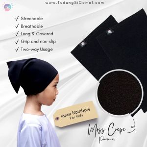 TUDUNGSICOMEL Inner Mosscrepe Dewasa Kanak-kanak Budak Kids Anak Tudung Serkup Kepala