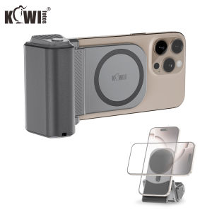 KIWIFOTOS Magnetic Phone Camera Grip Mobbie Phone Holder Stand With Detachable Wireless Remote Control For iPhone 16 15 14 13 12 Series with MagSafe Function and More Android Smartphones