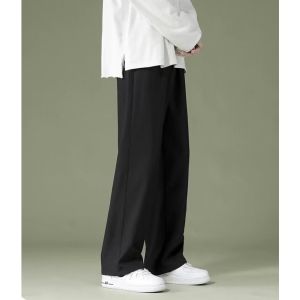 MaleThreads【2026】 Street Fashion Mens Ice Silk Casual Pants – Loose Fit Micro-Elastic Lightweight Sports Trousers Trendy and Comfortable for Everyday Wear