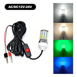 15W LED Submersible Underwater Fishing Light 108 LEDs IP68 Waterproof Fish Finder Lamp with 16 4ft Cord for Prawns Squid Crappie Boat Kayak Night Fishing Lamps