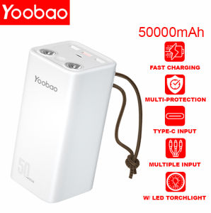 Yoobao H5 50000mAh 185Wh One Input Four Output SCP 22.5W PD20W Quick Charging Power Bank With LED Flashlight