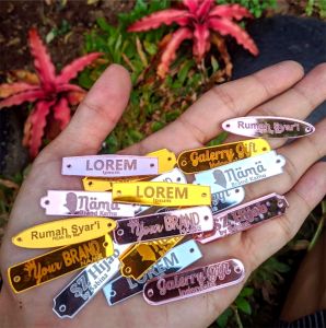 30 Pcs Label Hijab Akrilik Label Custom Nama Label Baju Kerudung Custom Label Mukena