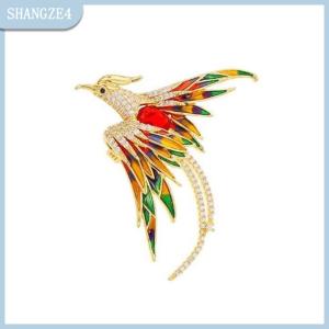 【SHANGZE4】 Elegant Multicolor Phoenix Brooch For Women Men Exquisite Rhinestone Beauty Flying Bird Brooch Fashion Jewelry Accessories Gifts