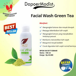 SR12 Pembersih Wajah Facial Wash Green Tea 250ml Untuk Kulit Berminyak Berjerawat Herbal BPOM