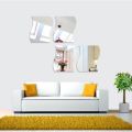 Stiker Cermin Kaca Dinding Oval Anti Pecah 27 X 14.5 CM Acrylic Kaca Cermin Tempelan Wall Sticker Dekorasi Cermin Dinding Tempel Murah Import. 
