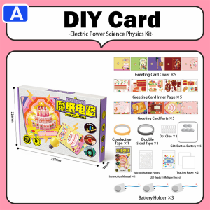 Magic Paper Circuit DIY Luminous 3D Greeting Card Set Foldable Light Up Science Craft Toy 5 Themes Easy 4-Step Production
