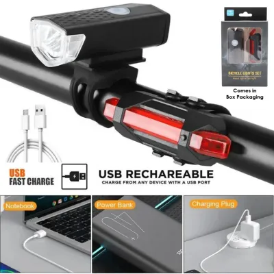 BOX SET Bicycle Front Light for Night Riding USB Rechargeable High-Brightness Lighting Bike Front Light