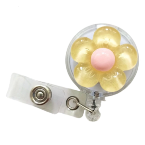 Flower Holder Retractable Holder Rotating ABS Holder with Metal Belt Clip for Nurse Doctor Student