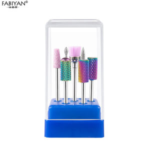 7Pcs Rainbow Emery Tungsten Steel Nail Drill Bits Set Manicure Machine Accessories Milling Cutter Electric Nail File With Box