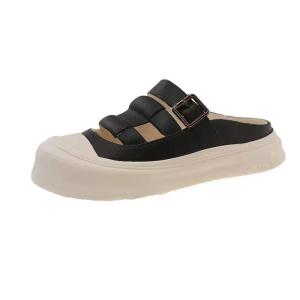 Sneaker style half cover rubber material sandals shoes