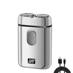AE Rechargeable portable electric shaver for men small and powerful washable with three blades for ultra-clean shaving